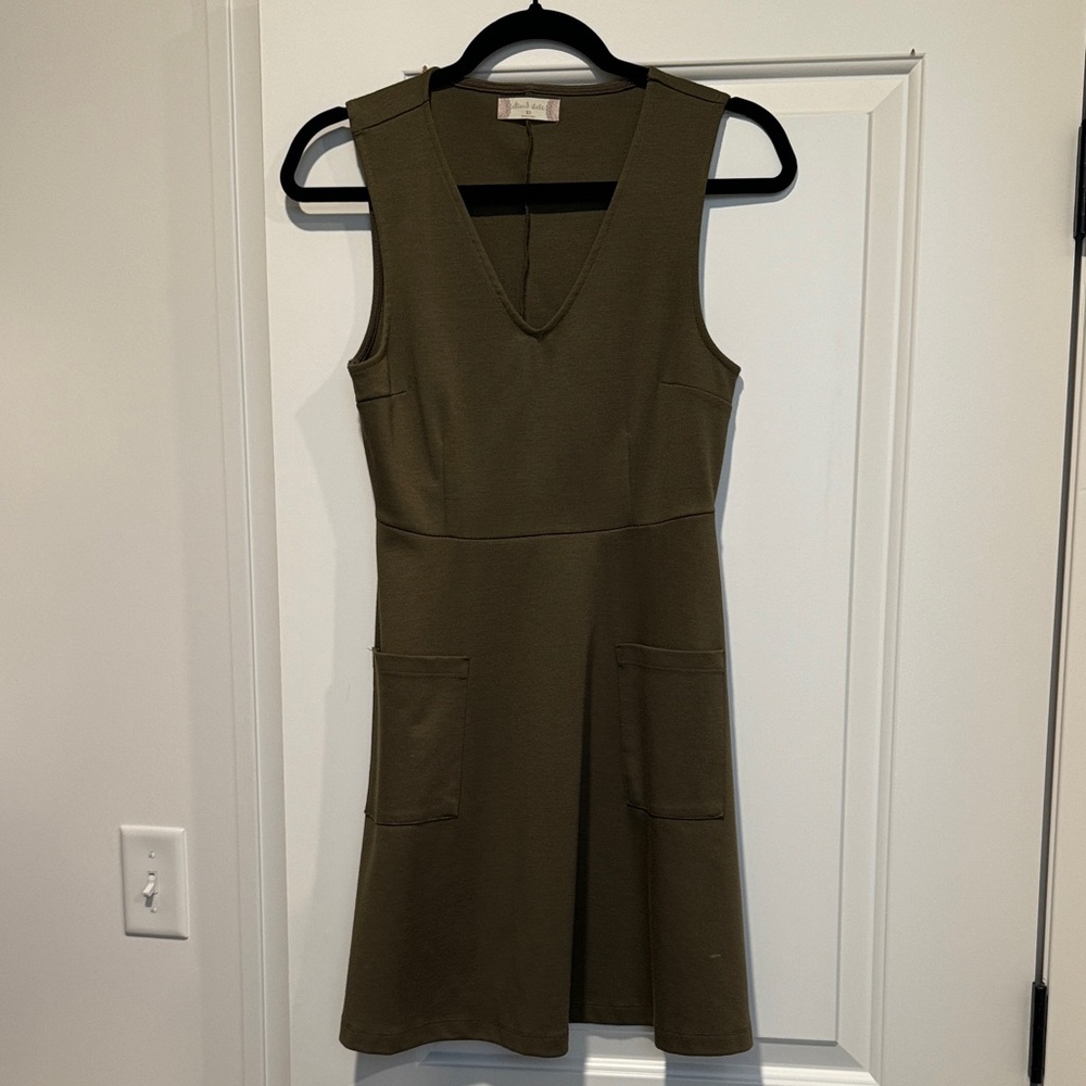 Olive Green Sleeveless Dress